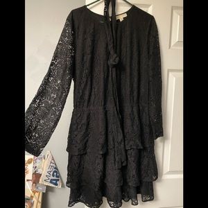 Black Ruffled Lace dress